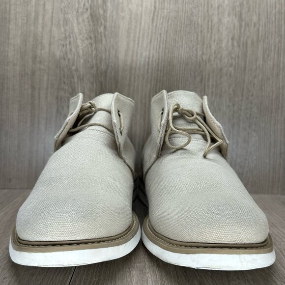 J.D. Fisk Boots Mens Size 10 Henri Desert Lace-Up Ankle Canvas Beige - Picture 2 of 12